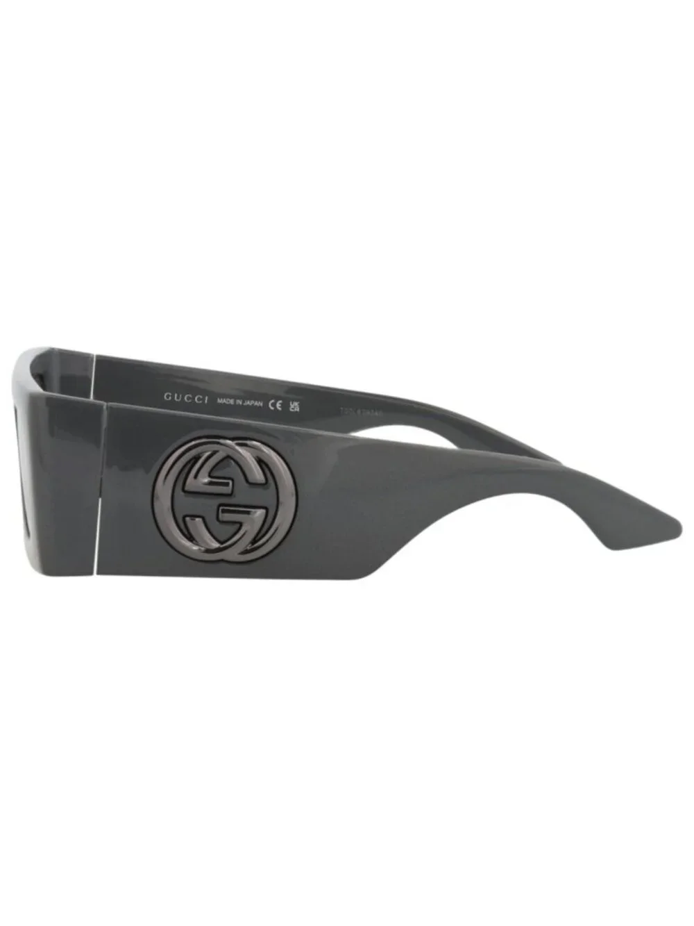 New Gucci Women's Sunglasses Shield Wrap Injection Frame Grey Grey Grey